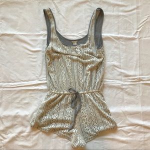 Cream & Grey Romper